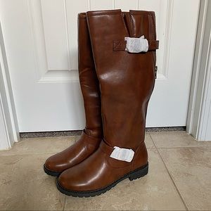 Cognac Brown Tall Riding Boots